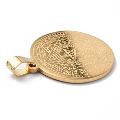 ステンレスペンダント201個  フラットラウンド  ゴールドカラー  28x25x1mm  穴：7.5x4mm&nbsp;STAS-C062-06G