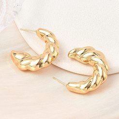 Pendientes de botón de latón retorcido para mujer&nbsp;KK-CBAD851-20G