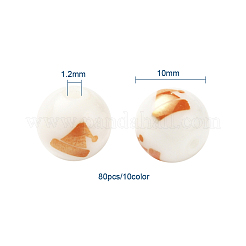 80шт 8 цвета рождественские непрозрачные стеклянные бусины EGLA-YW0001-06