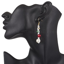 Серьги-подвески из круглого и мелкого жемчуга EJEW-TA00756