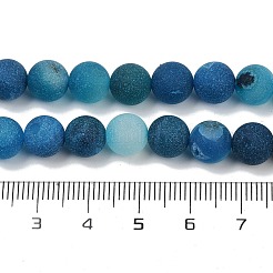 天然石ドゥルージー瑪瑙ビーズ連売り  ラウンド  艶消し  染め＆加熱  藤紫色  8mm  穴：1.2mm  約48個/連  15.55''（39.5センチメートル）&nbsp;G-NH0024-A04-8mm