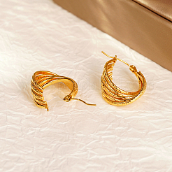 Стильные серьги-кольца неправильной формы из нержавеющей стали 304&nbsp;PZ3309