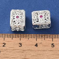Placage en rack en laiton pavé de perles de zircone cubique transparentes&nbsp;KK-M285-22S