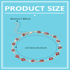 1 шт. латунные и ручные браслеты-цепочки с защитой от сглаза&nbsp;AJEW-LP0007-66B