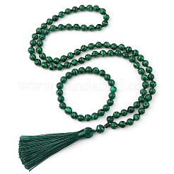 Set di collane e bracciali con pendenti in perline rotonde di malachite sintetica&nbsp;FS-WG9D102-08