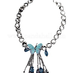 Ожерелья с подвеской в виде бабочки и кисточки из сплава индиголита и страз для женщин&nbsp;FS-WG6AB0F-01