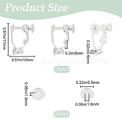 24 шт. латунный винт на зажимах для сережек KK-SP0001-20P