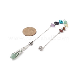 Pendules somnolents pointus en aventurine verte&nbsp;PALLOY-JF01992-01