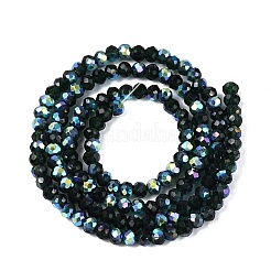 Fili di perline rondelle in vetro trasparente placcato color ab&nbsp;EGLA-T029-2mm-10R