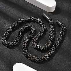Ожерелья из византийской цепи из нержавеющей стали 304 для женщин и мужчин&nbsp;NJEW-A033-03A-AS