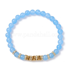 Женские браслеты из круглых бусин из натурального окрашенного малайзийского нефрита диаметром 6.5 мм&nbsp;BJEW-JB12267-01