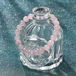 Натуральный розовый кварц бисер стрейч браслеты BJEW-K212-B-045