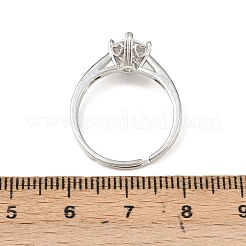 Женские кольца на палец из латуни с микропаве и кубическим цирконием&nbsp;RJEW-B153-01P