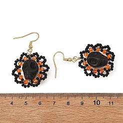 Boucles d'oreilles pendantes en forme de crâne&nbsp;EJEW-MZ00807-01