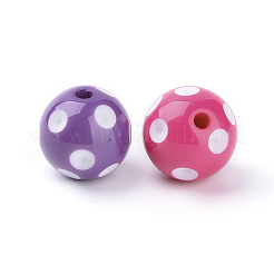 Смешанные непрозрачные акриловые круглые бусины X-SACR-S146-18mm-M