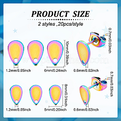 40 шт. 2 шт. фурнитура для сережек-гвоздиков из нержавеющей стали 304&nbsp;STAS-DC0011-82