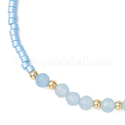 Armbänder aus Glasperlen und natürlichen weißen Jadeperlen für Damen&nbsp;BJEW-MZ00311-01