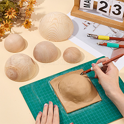 6 шт. 6-х стилистических деревянных полукруглых чехлов для инструментов моделирования&nbsp;WOOD-OC0004-35