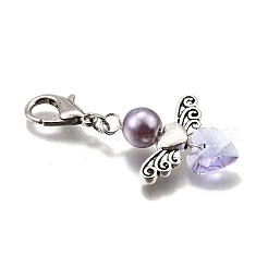 Подвеска в виде круглой бусины из стеклянного жемчуга в виде ангела HJEW-JM03073