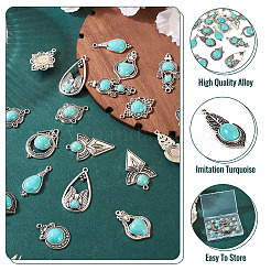20 шт. 10 стиля тибетский стиль сплав паве имитация бирюзы подвески&nbsp;FIND-TA0008-36
