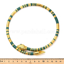 Ожерелья-чокеры со змеиным принтом из сплава зеленого цвета со стразами для женщин&nbsp;LS-NJEW-Z087-01G