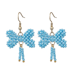 Серьги-подвески из нержавеющей стали 304 с бантом&nbsp;EJEW-MZ00623-02