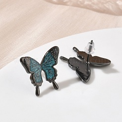 Женские серьги-гвоздики из латуни-бабочки&nbsp;EJEW-F404-01B