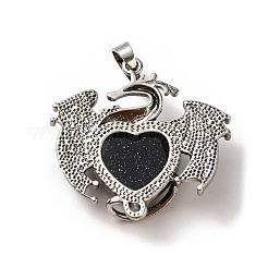 Подвески в форме сердца из синтетического синего золота&nbsp;KK-K331-01AS-19