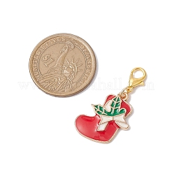 5 pendentif décoratif en alliage émaillé de Noël&nbsp;HJEW-JM02374