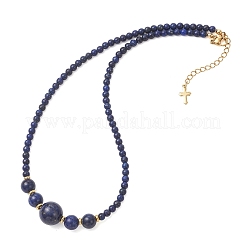 Ожерелья из натуральных лазуритов с круглыми градуированными бусинами&nbsp;NJEW-JN05654-02