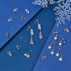 20 шт. 2-х цветная фурнитура для сережек-клипс из нержавеющей стали 304 STAS-UN0038-43