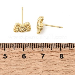 Ohrstecker aus Messing mit Mikropavé-Fassung und klaren Zirkonia&nbsp;EJEW-C186-21G-02