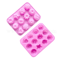 フラワーソープ シリコンモールド  DIYソープクラフト作りに  ショッキングピンク  205x153x25mm&nbsp;SOAP-PW0001-072