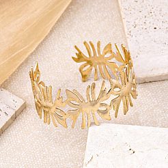 Bracelets manchettes en fer à motif floral pour femmes&nbsp;WGC7C32-01