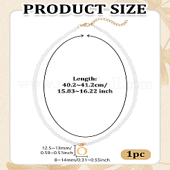 Ожерелья из искусственного жемчуга с подвесками из нержавеющей стали&nbsp;NJEW-LP0001-51O-G