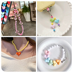 185 шт. 21-цветные непрозрачные и прозрачные и с УФ-покрытием акриловые бусины MACR-TA0002-37