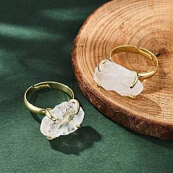 Природный кварцевый кристалл кольца палец RJEW-B122-01G-04