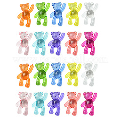 20шт 10 цвета прозрачные акриловые бусины&nbsp;MACR-FP0001-13