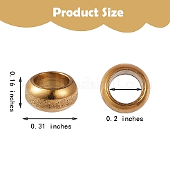 25 шт. 5 цвета ионного покрытия (IP) матовые 201 нержавеющая сталь европейские бусины STAS-SZ0001-93