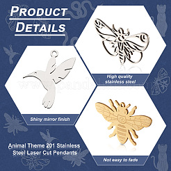 24 шт. 6 стиля ионного покрытия (IP) 201 подвески из нержавеющей стали&nbsp;STAS-FW0001-23