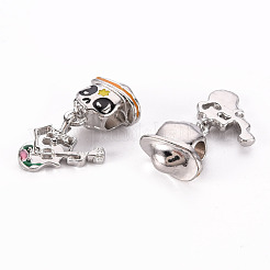 Эмали сплава болтающийся Европейский бисером&nbsp;PALLOY-N157-010-RS