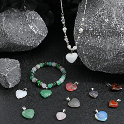 18шт 9 стиля подвески из натуральных и синтетических смешанных драгоценных камней&nbsp;G-SC0002-59