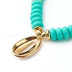 Набор браслетов стрейч с кубическим цирконием в форме раковины для девочек-подростков&nbsp;X1-BJEW-JB06850-04