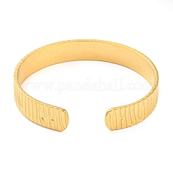 304ステンレススチールオープンカフバングル  ゴールドカラー  内径：2-1/4x2インチ（5.7x5cm）&nbsp;BJEW-K230-01G-04
