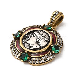 Латунь с фианитами и подвесками из эмали KK-Z033-08AS