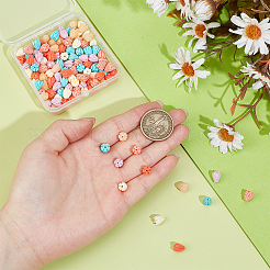 120 шт. 6-х цветные синтетические коралловые бусины&nbsp;CORA-PH0001-01