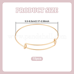 Изготовление регулируемого браслета из нержавеющей стали 15шт.&nbsp;BJEW-UN0001-64G