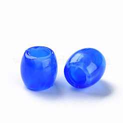 アクリルヨーロピアンビーズ  天然石風  大穴ビーズ  バレル  ブルー  11.5x11mm  穴：6mm&nbsp;X-MACR-S375-003-02