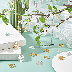 40 шт. двухцветные латунные филигранные подвески&nbsp;KK-DC0002-08