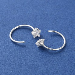 999 finos pendientes de plata con micro pavé de circonitas cúbicas transparentes&nbsp;EJEW-P296-28A-S